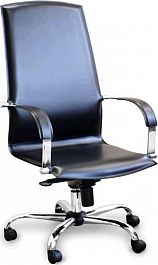 Кресло руководителя Rocco В ХM/хром нат.кожа Guoietto черная "Кресла для руководителей максимальная нагрузка 120 кг" ТО-002105003630 черный - Фото предпросмотра