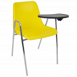 Стул Vicenza (4 ножки с подлокотниками + столик TLT), Каркас хром, желтый - Фото предпросмотра