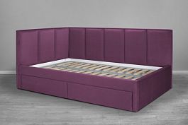 Кровать «Лайф с ящиками», 1200 темно-розовая - Фото предпросмотра