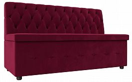 Кухонный прямой диван Вента (полностью микровельвет бордовый) - Фото предпросмотра