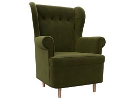 Кресло Торин (полностью микровельвет зеленый) - Фото предпросмотра