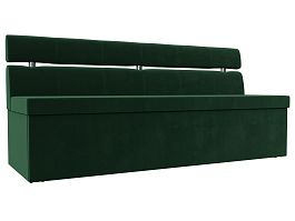 Кухонный прямой диван Классик (полностью велюр зеленый) - Фото предпросмотра