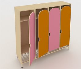 Шкаф для детской одежды на ножках ШГС4 розовый - Фото предпросмотра