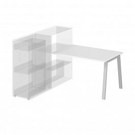 Стол приставной на металлокаркасе "Приставные столы" ПК-ТНП-СТП114Х80/МКА-В2-972 серый - Фото предпросмотра