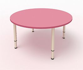 Детский стол круглый розовый - Фото предпросмотра