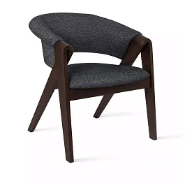 Кресло Lars, дуб натуральный лак венге, ткань, серый - Фото предпросмотра