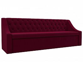 Кухонный прямой диван Мерлин (полностью микровельвет бордовый) - Фото предпросмотра