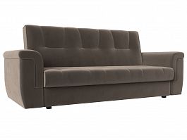 Прямой диван Эллиот (полностью велюр коричневый) - Фото предпросмотра