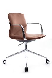 Кресло Plaza-M FK004-B12 Светло-коричневый (1A MB915) натуральная кожа 70*70*80-86 - Фото предпросмотра