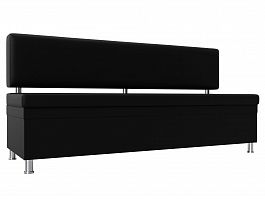 Кухонный прямой диван Стайл (полностью экокожа черная) - Фото предпросмотра