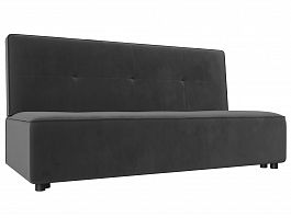 Прямой диван Зиммер (полностью велюр серый) - Фото предпросмотра
