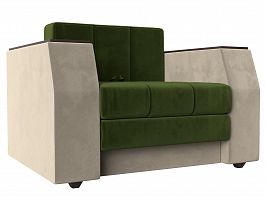 Кресло-кровать Атлантида (основа микровельвет зеленый, компаньон микровельвет бежевый) - Фото предпросмотра