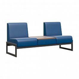 Диван двухместный со столиком универсальный "MODULE" MD.D2-ST2 Черный+синий - Фото предпросмотра