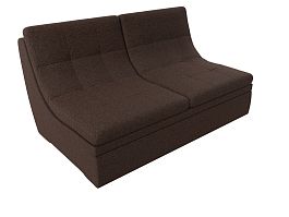 Модуль Холидей раскладной диван (полностью рогожка коричневая) - Фото предпросмотра