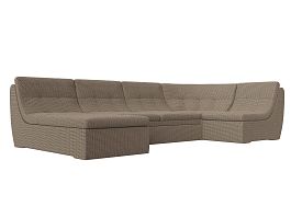 П-образный модульный диван Холидей (полностью рогожка Корфу 03) - Фото предпросмотра