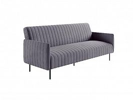 Baccara диван-кровать трехместный прямой с подлокотниками, бархать светло-серый 26 - Фото предпросмотра