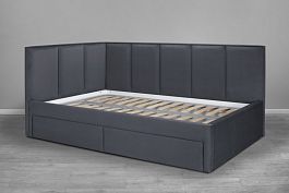 Кровать «Лайф с ящиками» 1200 серая - Фото предпросмотра