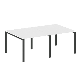 Metal System Перег. стол (2 столешницы) на П-образном м/к БП.ПРГ-2.1 Белый/Антрацит металл 2000*1235*750 - Фото предпросмотра