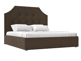 Интерьерная кровать Кантри 160 (полностью рогожка коричневая) - Фото предпросмотра