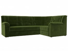 Угловой диван Карелия правый (полностью микровельвет зеленый) - Фото предпросмотра