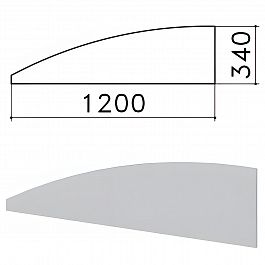 Экран-перегородка "Монолит", 1200х16х340 мм, БЕЗ ФУРНИТУРЫ (код 640237), серый, ЭМ20.11 - Фото предпросмотра