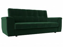 Прямой диван Эллиот (полностью велюр зеленый) - Фото предпросмотра