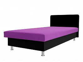 Кровать Мальта (основа микровельвет фиолетовый, компаньон микровельвет черный) - Фото предпросмотра