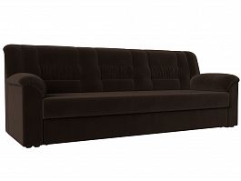 Прямой диван Карелия (полностью микровельвет коричневый) - Фото предпросмотра