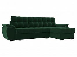 Угловой диван Нэстор правый (полностью велюр зеленый) - Фото предпросмотра