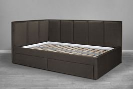 Кровать «Лайф с ящиками», 1200 коричневая - Фото предпросмотра