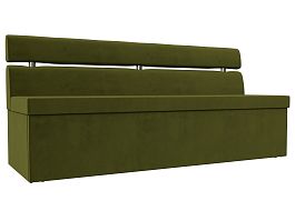 Кухонный прямой диван Классик (полностью микровельвет зеленый) - Фото предпросмотра