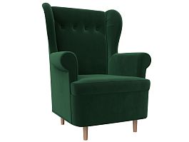 Кресло Торин (полностью велюр зеленый) - Фото предпросмотра