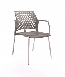 REWIND стул с закрытыми подлокотниками каркас серый/пластик серый "Кресла для посетителей"  ТК-001854000021 серый - Фото предпросмотра