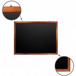 Доска для мела магнитная 90х120 см, черная, деревянная окрашенная рамка, Россия, BRAUBERG, 236893 - Фото предпросмотра