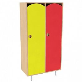 Шкафчик для одежды 2-секционный стандарт (цветной фасад) - Фото предпросмотра