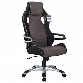 Кресло компьютерное BRABIX "Techno GM-002", ткань, черное/серое, вставки белые, 531815 - Фото предпросмотра