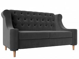 Прямой диван Бронкс (полностью велюр серый) - Фото предпросмотра