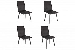 Набор стульев Мартин (4 шт.) CHS.N.01.2088 кофе (экокожа)/черный - Фото предпросмотра