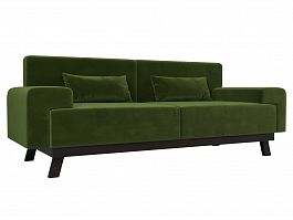 Прямой диван Мюнхен (полностью микровельвет зеленый) - Фото предпросмотра