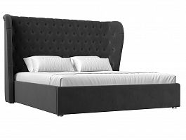 Интерьерная кровать Далия 200 (полностью велюр серый) - Фото предпросмотра