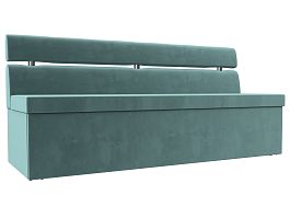Кухонный прямой диван Классик (полностью велюр бирюзовый) - Фото предпросмотра