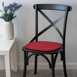 Подушка на стул овальная бордовая - Фото предпросмотра