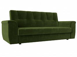 Прямой диван Эллиот (полностью микровельвет зеленый) - Фото предпросмотра