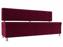 Кухонный прямой диван Стайл (полностью микровельвет бордовый) - Фото предпросмотра
