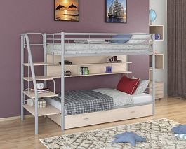 Двухъярусная кровать "Толедо ПЯ" серый - Фото предпросмотра