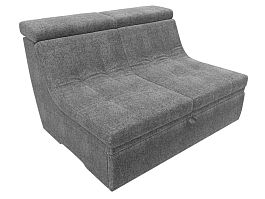 Модуль Холидей Люкс раскладной диван (полностью рогожка серая) - Фото предпросмотра