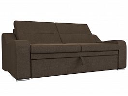 Прямой диван Медиус (полностью рогожка коричневая) - Фото предпросмотра