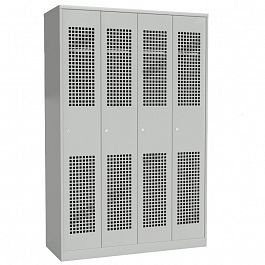 Шкаф для одежды 4-х створчатый 1860x1200x500 с перфорированной дверью (дверь из 0.7) - Фото предпросмотра