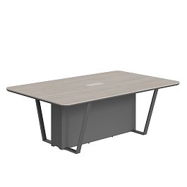 Стол для заседаний СФ-571722.1 Дуб серый/Черный графит 2200х1340х754 LINE - Фото предпросмотра
