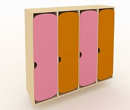 Шкаф для детской одежды ШГ4-МУ розовый - Фото предпросмотра